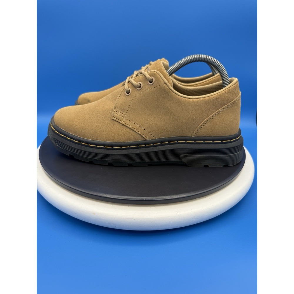 Dr Martens Crewson Lo Womens Size 8 Tan brown Suede Oxford Casual Dress Shoes